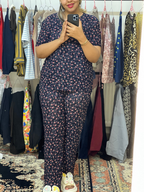 ست بلوز و شلوار پلیسه راحتی